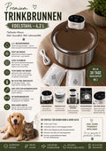 Premium Edelstahl-Trinkbrunnen 4,2 L für Hunde & Katzen